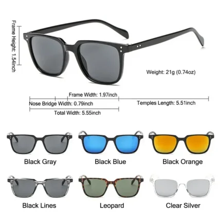 2024 Fashion Square Driver Sunglasses Men Vintage Shades Male Sun Glasses Brand Design Mirror Retro Oculos De Sol Masculino - Image 6