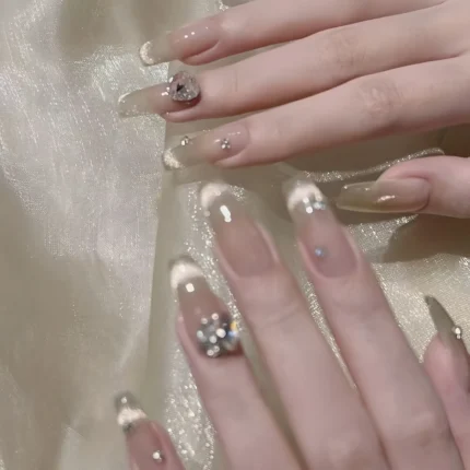 Simple Sweet Cool Dark Style Retro Nail Charm Wear Nail Party Sisters Sending My Girlfriend High-end Fake Nails