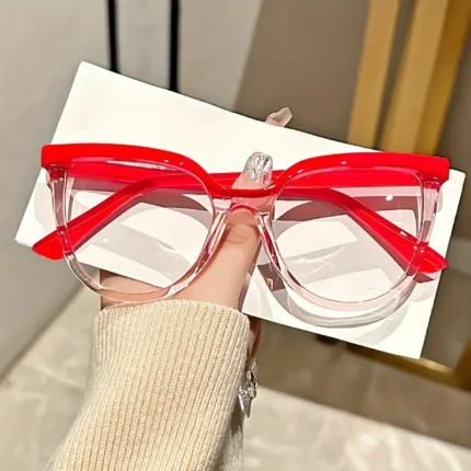 Elegant Cat Eye Glasses for Women - Vintage-Inspired Gradient, Full Frame, Lightweight & Durable, Blue Light Blocking Clear Lens - Image 11