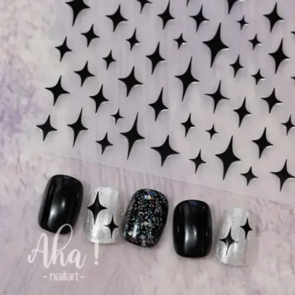 Black White Pink Mini Bowknot Design Nail Art Sticker Self Adhesive Lace Ribbons Bow Butterfly Decals Nail Art Decoration - Image 15