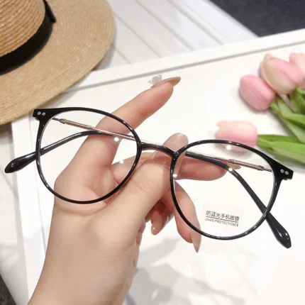 New Vintage Anti-Blue Light Round Glasses Women Men Black Clear Optical Frame Spectacles Computer Goggles Reading Eyeglasses - Image 7
