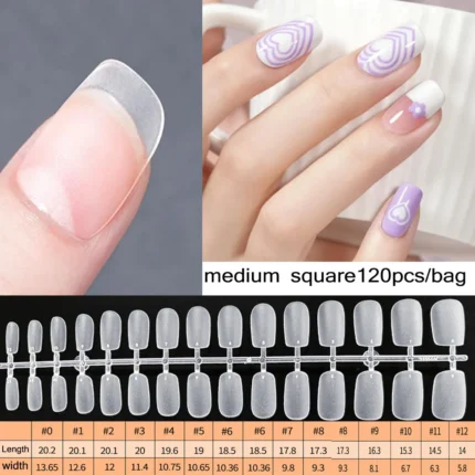 120pcs/Bag Press on Nails Coffin Nail Tips clear Full Cover Fake Nail Artificial Press on Long Ballerina - Image 21