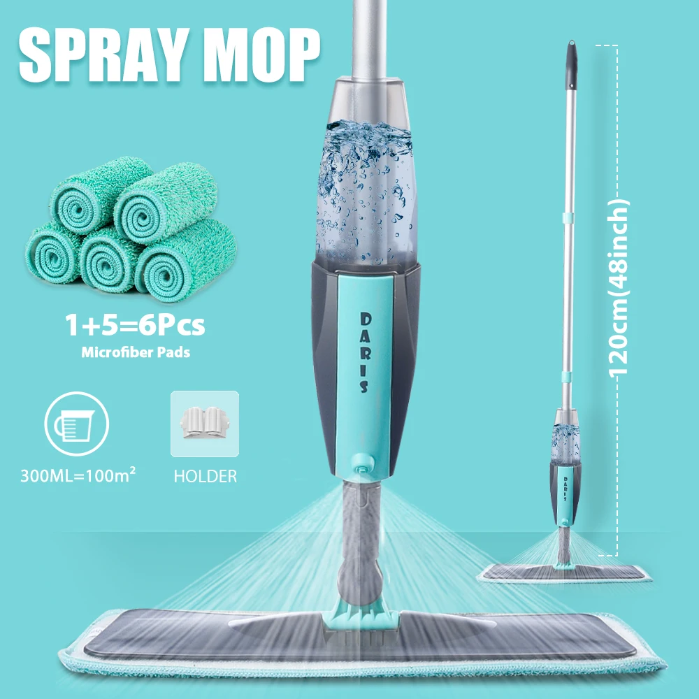 S8c2a52338b3a4d968d5eea10e0ac8171h-1.webp Magic Floor Cleaning Sweeper Brooms With Microfiber Pads 360° Rotation Flat Spray Floor Mop Broom For Cleaning Home Spin Mop - Image 1