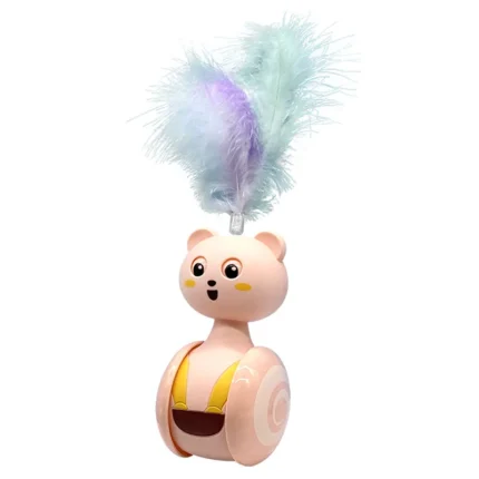 Tumbler Swing Toy For Cats Funny Cat Scratching Ball Colored Feather Sounding Toy Kitten Interactive Chasing Toy Cat Accessories - Image 6