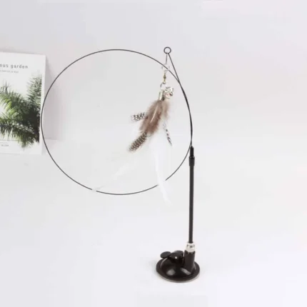 Funny Cat Toy Folorful Fluffy Feather With Bell Sucker Cat Stick Toy Kitten Play Interactive Detachable Teaser Wand Cat Supplies - Image 10