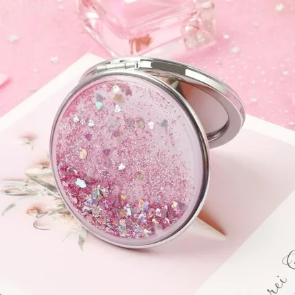 Quicksand Makeup Round Mirror Cute Girl Cartoon Double-sided Mirror Portable Makeup Mirror Home Decoration Accessories - Image 12