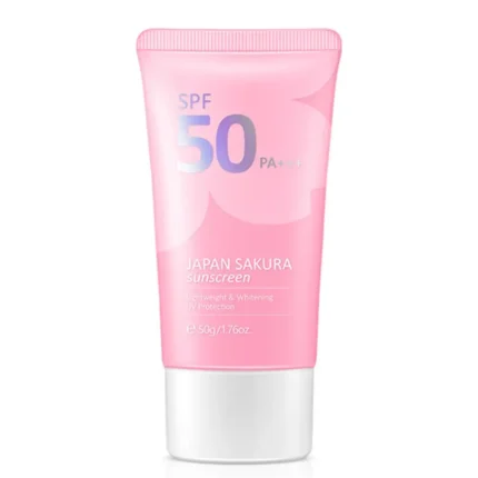 Sakura Sunscreen Lotion Waterproof Long-lasting Refreshing Non-greasy UV Resistant Moisturing Skin Care Product Sunblock 50g - Image 5