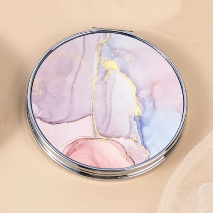 Stripe Pattern Vintage Hand Women Mini Compact Makeup Mirror Portable Green/Purple/Blue Bag Mirror - Image 14