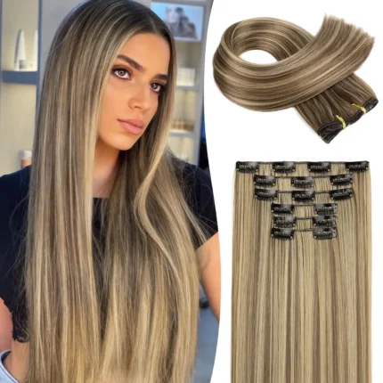 Clip In Hair Extensions Hair Extensions Thick Long Lace Weft Lightweight Synthetic Hairpieces For Women - Image 15