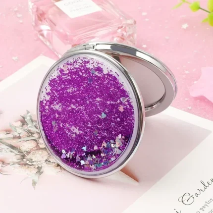 Quicksand Makeup Round Mirror Cute Girl Cartoon Double-sided Mirror Portable Makeup Mirror Home Decoration Accessories - Image 15