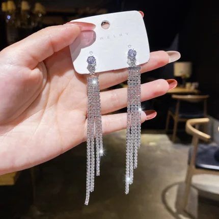 2023 New Fashion Unique Design Elegant Exquisite Light Luxury Zircon C Earrings Women Jewelry Party High-grade Gift Wholesale - Image 21