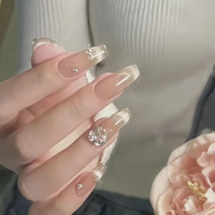 Simple Sweet Cool Dark Style Retro Nail Charm Wear Nail Party Sisters Sending My Girlfriend High-end Fake Nails - Image 7