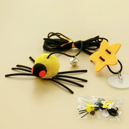 Cat Toy Hanging Door To Pet Relieve Depression Swinging Hanging Elastic Rope Feather Playing StickBall Spider Toys - Image 7