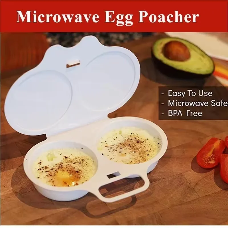 S965af5df9fd24099af68bfeedc5640d13-1.webp Food Grades Plastic Microwave Cooking Eggs Steamer Convenient Kitchen Cooking Mold Egg Poacher Fried Egg Tool - Image 1
