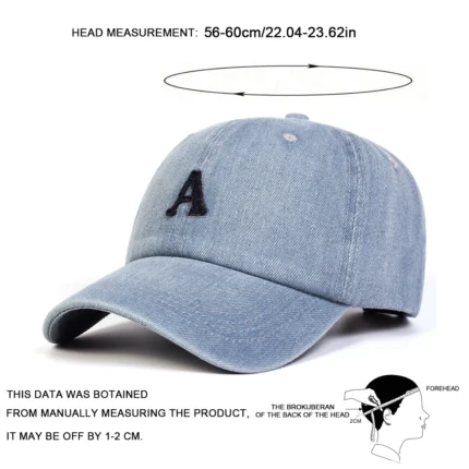 Unisex A Letter Embroidery Cowboy Baseball Caps Spring Autumn Outdoor Adjustable Casual Hats Sunscreen Hat Sports Cap - Image 6