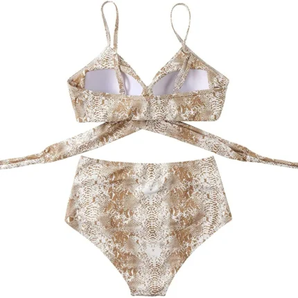Fashion Women's Summer Sexy Tie-Dye Split Two-Piece  Bikini Swimsuit - Image 3