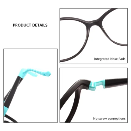 TR90 Children Lightweight Ellipse Round Frames Prescription Glasses Girls Fashion Flexible Anti Blue Light Optical Eyeglasses - Image 3