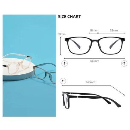 Colorful Square TR90 Full Rim Men and Women Transparent Glasses Frames Rectangle Clear Plastic For Prescription Lenses - Image 5