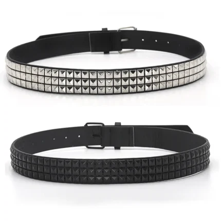 Pyramid Fashion Rivet Belt Men&Women's Studded Belt Punk Rock With Pin Buckle Drop Shipping Black - Image 4