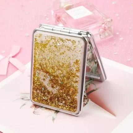 Quicksand Makeup Round Mirror Cute Girl Cartoon Double-sided Mirror Portable Makeup Mirror Home Decoration Accessories - Image 7