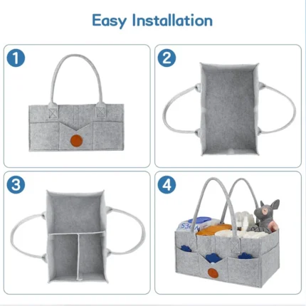 Children's Felt Diaper Storage Bag Baby Miscellaneous Toys Diapers Large Capacity Felt Diaper Bag - Image 3