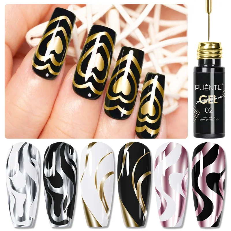 S9e3d3d9307a74991b3e6e68a769988fcx.webp 5ml Golden Silvery Metallic Painting Liner Gel Polish Chrome Mirror Effect Semi-Permanent Varnish For Stunning French Nail Art - Image 1