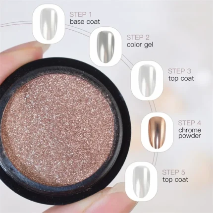 FSIXCL 0.5g Nail Chrome Powder Bronze Rose Gold Chameleon Mirror Effect Glitter for Nail Art Decoration Rubbing Pigment Dust - Image 4