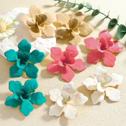 girlgo ZAA Statement Big Flower Earrings 2025 New Beach Holiday Creative Fashion Pendientes Suitable for Wearing Jewelry Summer - Image 3