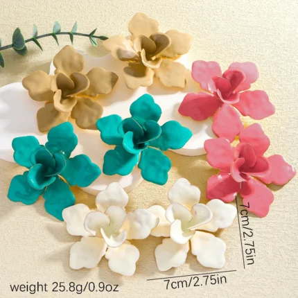 girlgo ZAA Statement Big Flower Earrings 2025 New Beach Holiday Creative Fashion Pendientes Suitable for Wearing Jewelry Summer - Image 6