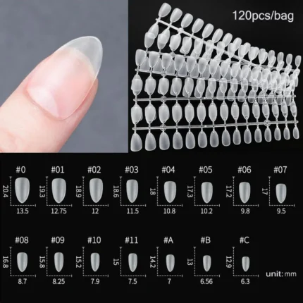 120pcs/bag Matte Press On Nail Tips Soft Full Cover False Nails Oval Almond Sculpted Fake Nail - Image 17