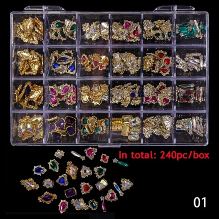 2800pcs Luxury Shiny Diamond Nail Art Rhinestones Crystal Decorations Set AB Glass 1pcs Pick Up Pen In Grids Box 21 Shape - Image 7