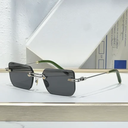 EVIJA Retro Rimless Sunglasses for Mem Square Fashion Shades Tinted Lens Metal Frameless Rectangle Glasses Women UV400 with Case - Image 10