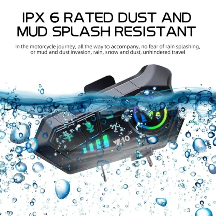 1/2Pcs Bluetooth Motorcycle Helmet Intercom Wireless Interphone Intercomunicador 2000Mah Moto Walkie Talkie Y10 2x - Image 3