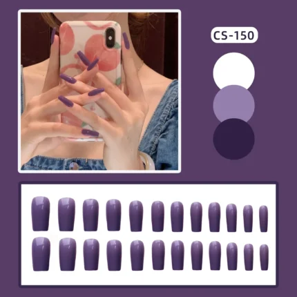 24Pcs/Set Press on Nails Women Maincure Tools Matte White French False Nail ABS Short Coffin Fake Nails Full Cover Nail Art Tips - Image 48