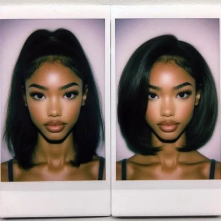 Glueless Kinky Straight 13x4 Lace Front Human Hair Wig Short Bob Wigs Transparent Yaki Straight Brazilian Remy Pre Plucked Wig - Image 5