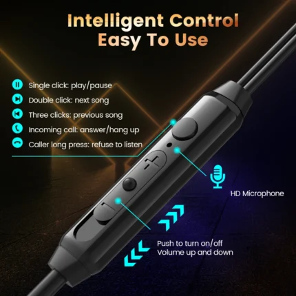 Type C Wired Headphones Gaming Earphones USB-C Handsfree Pluggable Microphone Earbuds 3.5mm Cable Headset Gamer For Phone Tablet - Image 6