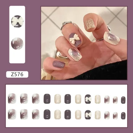 Luxury Little Fragrance Wearing High Grade Fake Nails Charm Paste Summer Party Sisters Girlfriend's High-end Fake Nails - Image 12