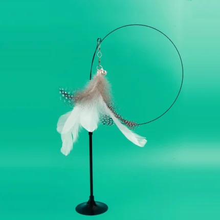Funny Cat Toy Folorful Fluffy Feather With Bell Sucker Cat Stick Toy Kitten Play Interactive Detachable Teaser Wand Cat Supplies - Image 8
