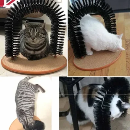 Cat Toy Arch Self Groome Pamper Feline with A Massage Grooming Rubbing Brush with Scratching Pad Toy for Cats Interactive Toys - Image 6