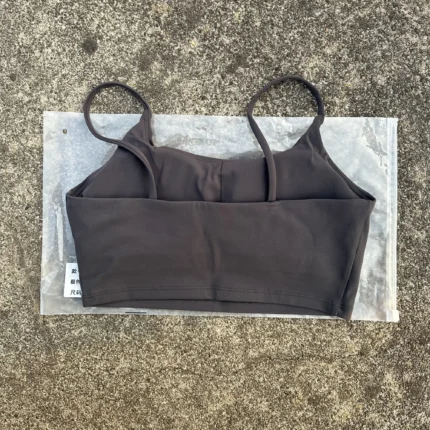 Women's Solid Color Spaghetti Strap Sports Bra Tight Fitness Camisole Top with Chest Pad for Yoga, Gym & Comprehensive Training - Image 4