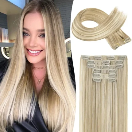 Clip In Hair Extensions Hair Extensions Thick Long Lace Weft Lightweight Synthetic Hairpieces For Women - Image 8