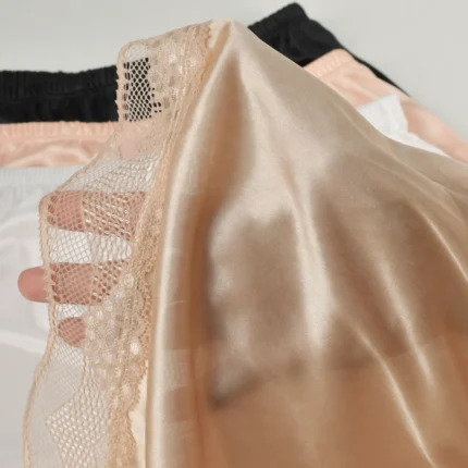 1PC Womens Silk Sleep Shorts Silky Smooth Pajama Breathable Safety Pants Summer Female Nightwear Comfortable Lace Home Underwear - Image 6