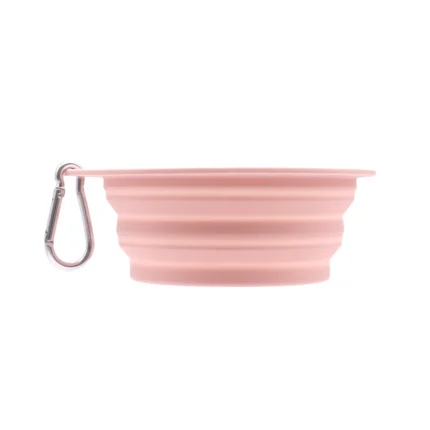 Collapsible Pet Silicone Dog Food Water Bowl  Macaron Color Outdoor Travel Portable Folding Supplies Dishes with Carabiner - Image 8