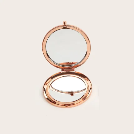 Round Makeup Mirror Double Side Metal Mirror Magnifier HD Pocket Makeup Folding Mirror Hand Held Make Up Travel Mini Mirror - Image 5