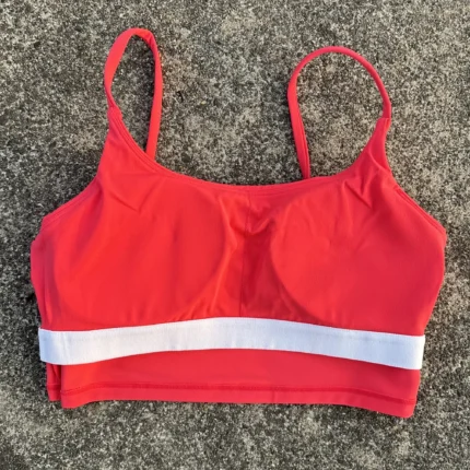 Women's Solid Color Spaghetti Strap Sports Bra Tight Fitness Camisole Top with Chest Pad for Yoga, Gym & Comprehensive Training - Image 5