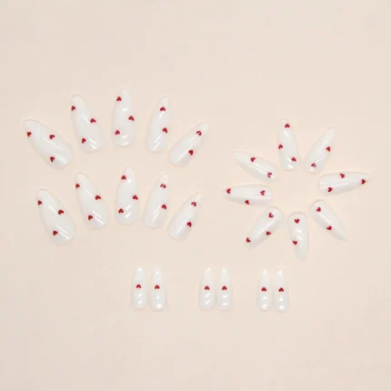 24 PCs Long Almond Shaped Fake Nails +1 Nail File +1 Piece of Jelly Glue - Image 3