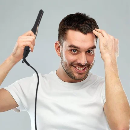 RUCHA Hair Straightener Small Flat Iron for Short Hair and Pixie Cut Dual Voltage Beard Thin Pencil Flat Iron Titanium Travel - Image 2