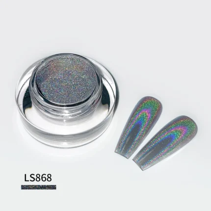 HNDO New Nails Silver Holographic Powder Rainbow Effect for Professional Manicure Nail Art Unicorn Laser Pigment Dust Design - Image 7
