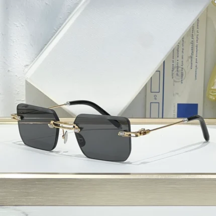 EVIJA Retro Rimless Sunglasses for Mem Square Fashion Shades Tinted Lens Metal Frameless Rectangle Glasses Women UV400 with Case - Image 8