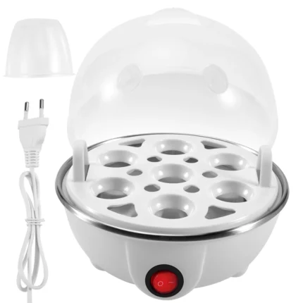 Electric Boiled Egg Cooker Boiler Maker Rapid Heating Stainless Steel Steamer Pan Cooking Tool,White EU Plug - Image 3